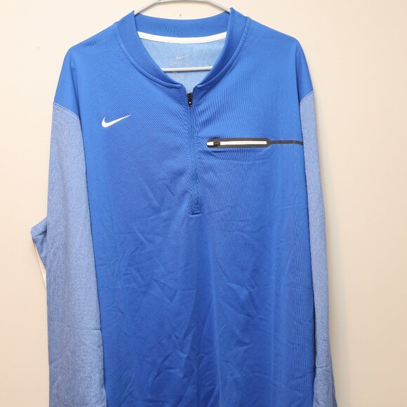 Nike Quarter Zip Pullover Dri Fit Top Mens Blue Size XXL - Picture 1 of 4